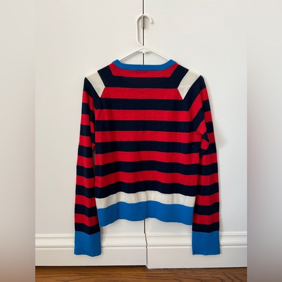 🎉HP🎉 Equipment 💫EUC💫 Axel Stripe Sweater - Ribbon Red Multi - M - Silk Blend - Picture 5 of 11